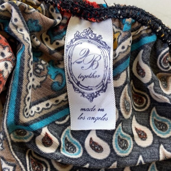 Vintage Paisley Mini Dress with Crocheted Trim Sz M - Picture 2 of 13